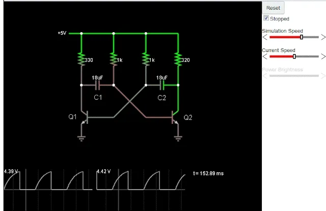 Circuito oscilador astável gerador de clock